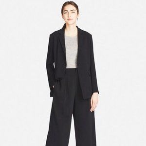 Uniqlo Drape Long Jacket Black Blazer